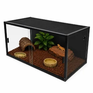 120cm 4ft reptile terrarium side angle with setup