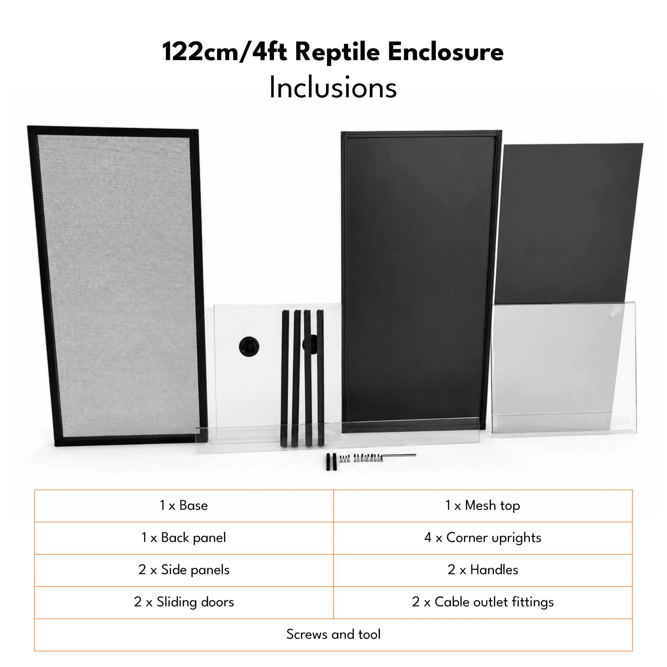 122cm 4ft Reptile Enclosure contents