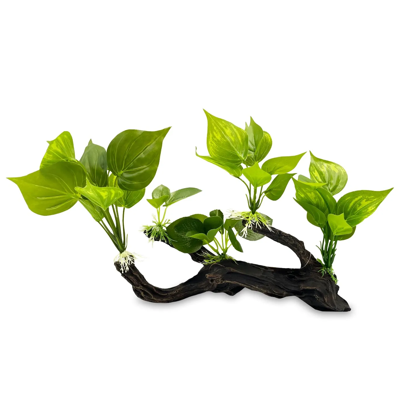 Driftwood with Plastic Plant 41cm